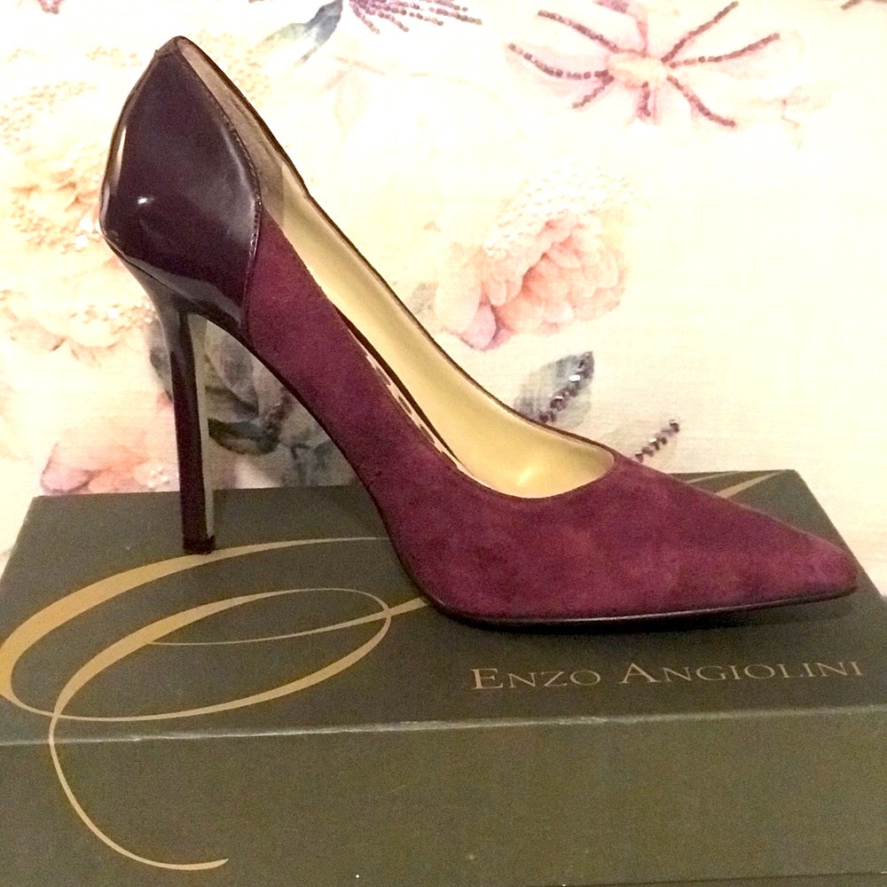 Enzo Angiolini Eacastalia: Purple Suede and patent leather EUC  Worn a few hours